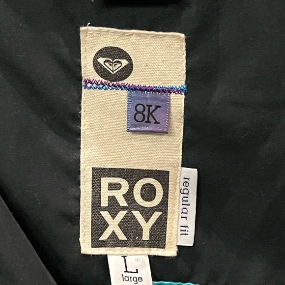 Roxy Snowboard Ski Winter Black and White Circle Print Jacket Large - Picture 3 of 9